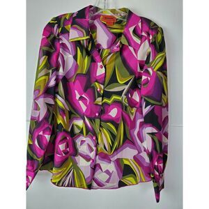 Missoni for Target Blouse Floral Abstract Print Button Down Size Small